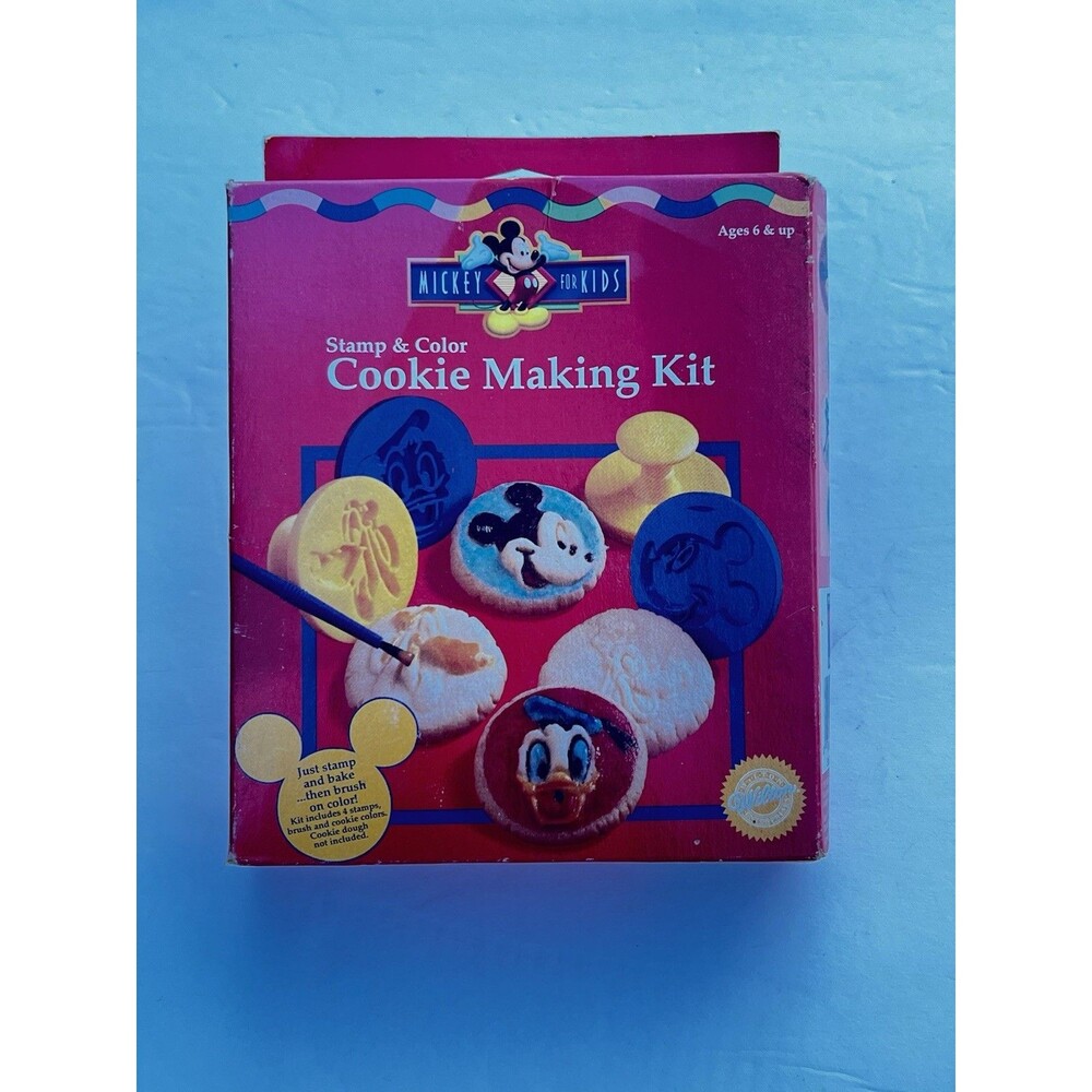 Vtg Mickey For Kids Stamp & Color Cookie Making Kit by Wilton 90's Y2k Retro
